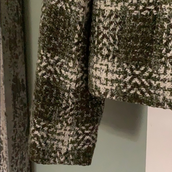Ann TAYLOR PETITES Green/Off White Tweed Coat - Picture 16 of 16